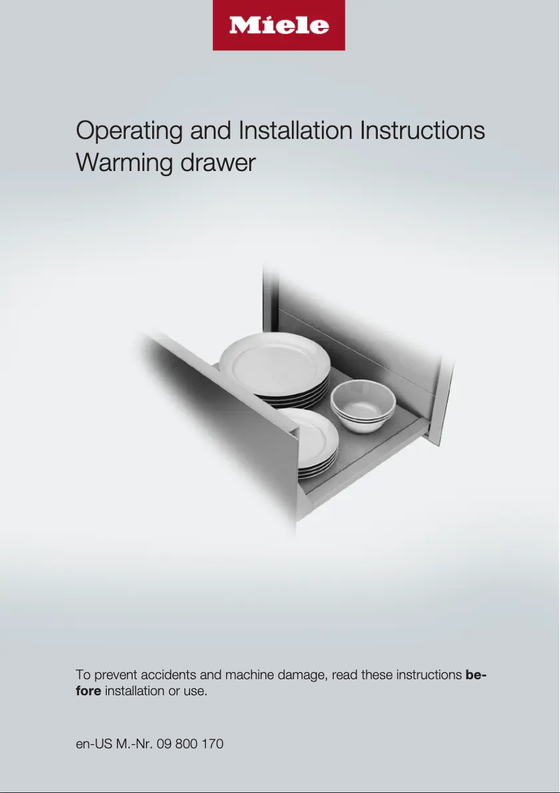 Page n°1 - Manuel utilisateur Miele ESW 6780