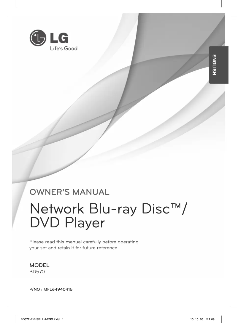 Página 1 del manual Manual de usuario LG BD572