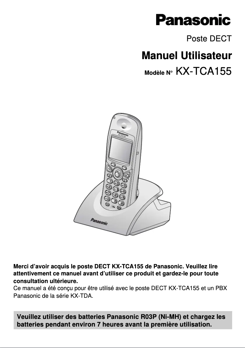 Página 1 del manual Manual de usuario Panasonic KX-TCA155