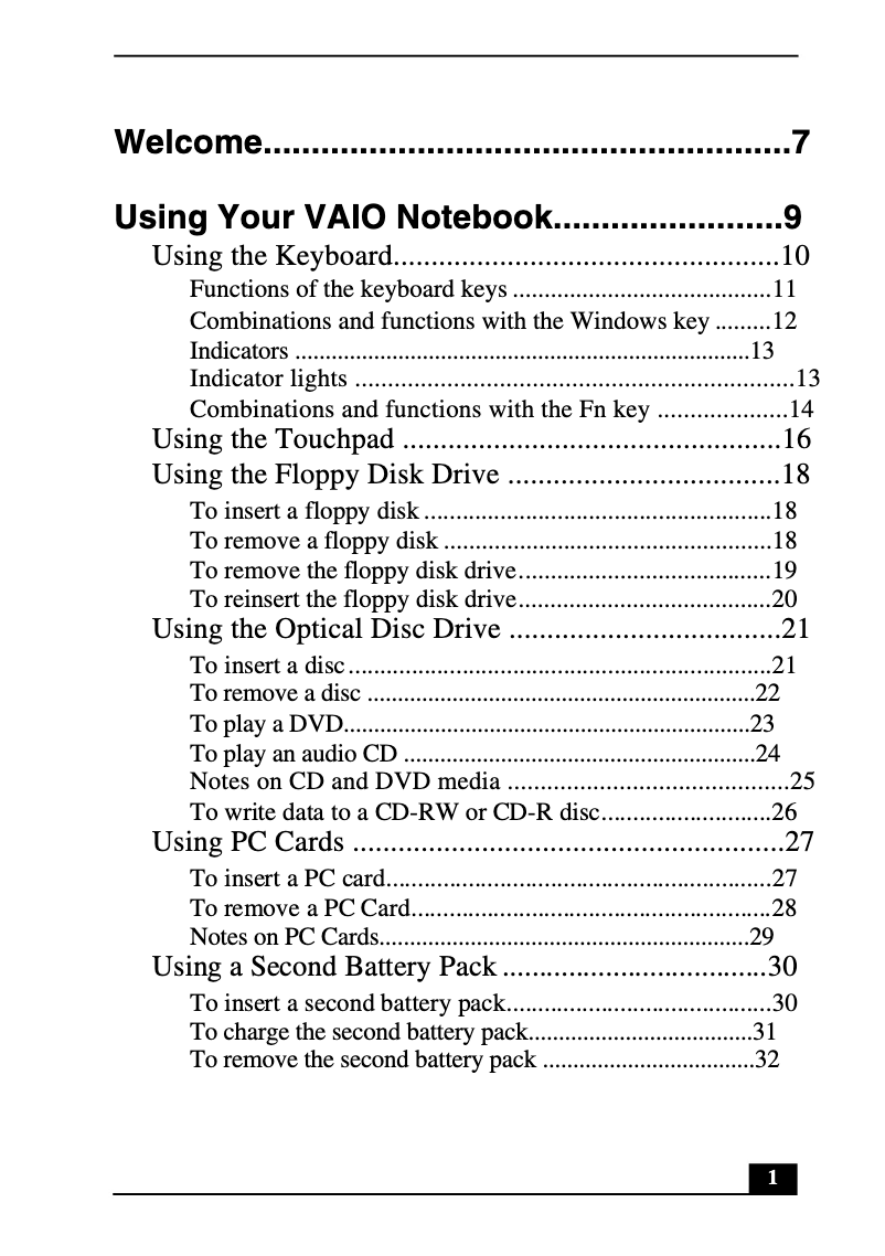 Página 1 del manual Manual de usuario Sony Vaio PCG-FX410