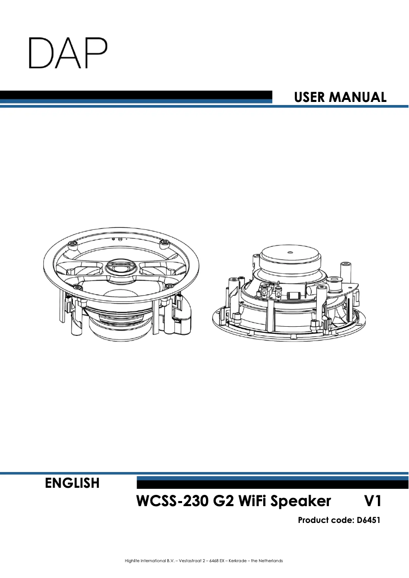 Page n°1 - Manuel utilisateur DAP-Audio WCSS-230 G2