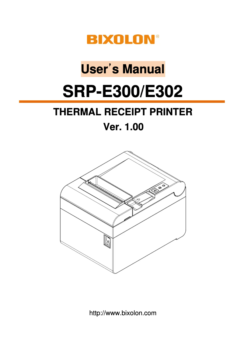 Page 1 de la notice Manuel utilisateur Bixolon SRP-E302