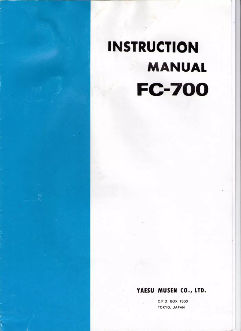 Page 1 de la notice Manuel utilisateur Yaesu FC-700