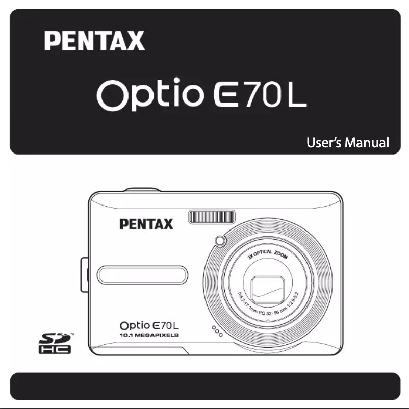 Página 1 del manual Manual de usuario Pentax Optio E70L