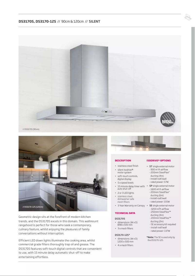 Page 1 de la notice Fiche technique Schweigen DS3170S