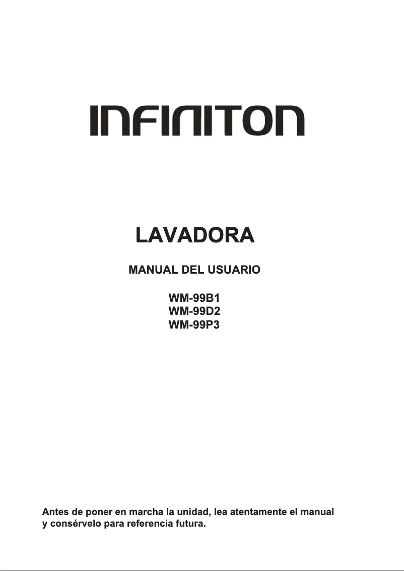 Page 1 de la notice Manuel utilisateur Infiniton WM-99B1