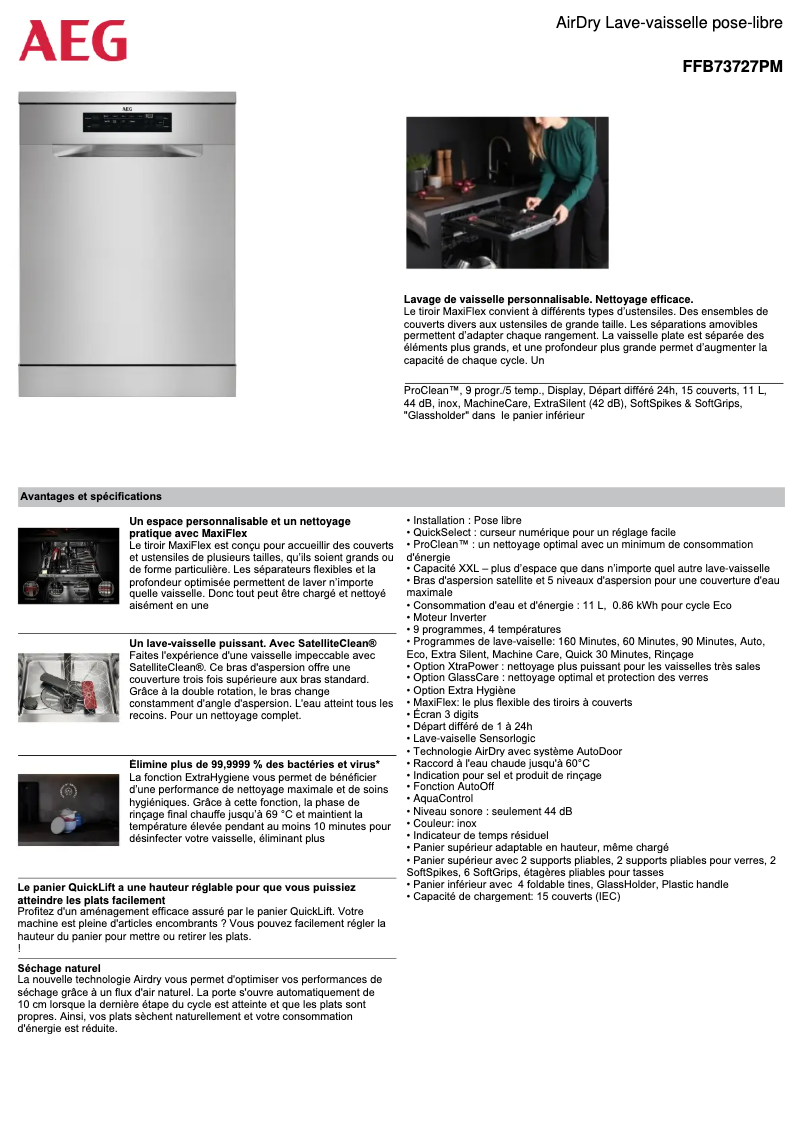 Imagen de la primera página del manual del dispositivo FFB73727PM