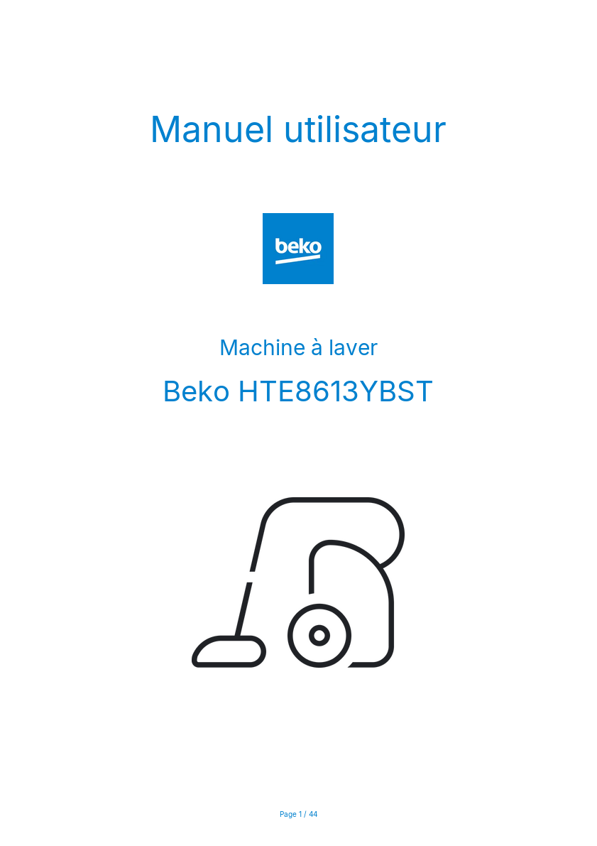 Image de la première page du manuel de l'appareil HTE8613YBST