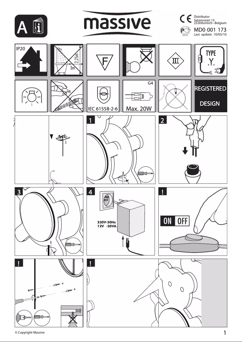 Page 1 de la notice Manuel utilisateur Massive Kico 43042/55/30