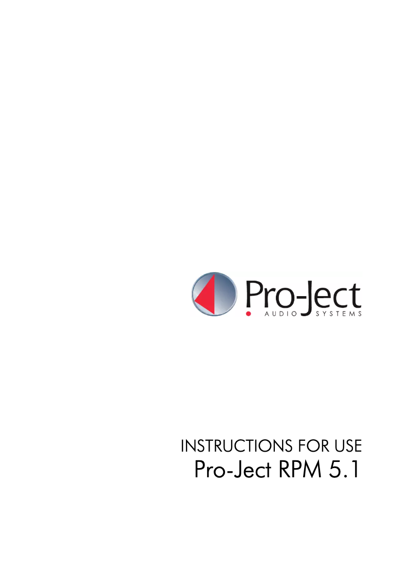 Page n°1 - Manuel utilisateur Pro-Ject RPM 5.1 2M