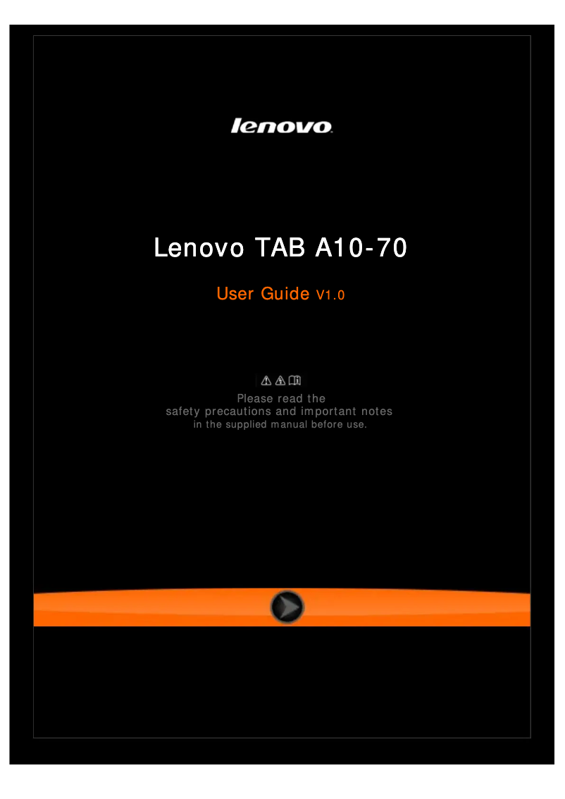 Page 1 de la notice Manuel utilisateur Lenovo IdeaTab A10
