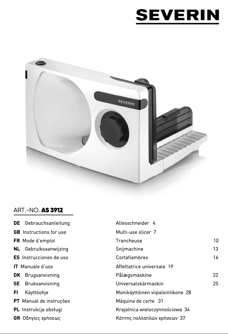 Image de la première page du manuel de l'appareil AS 3912