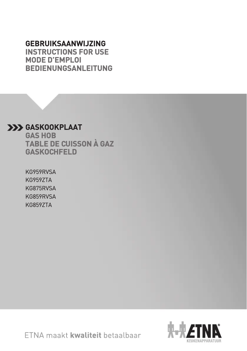 Image de la première page du manuel de l'appareil KG959ZTA