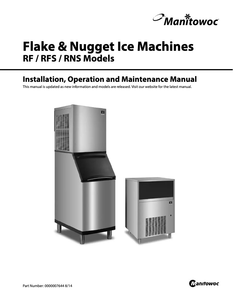 Page 1 de la notice Manuel utilisateur Manitowoc RNS-0385A