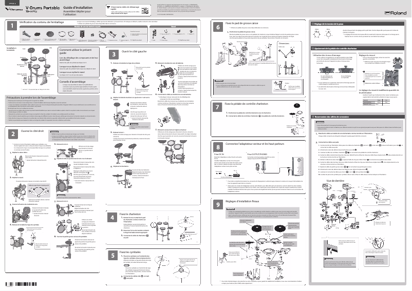 Page 1 de la notice Guide d'installation Roland TD-1KPX2