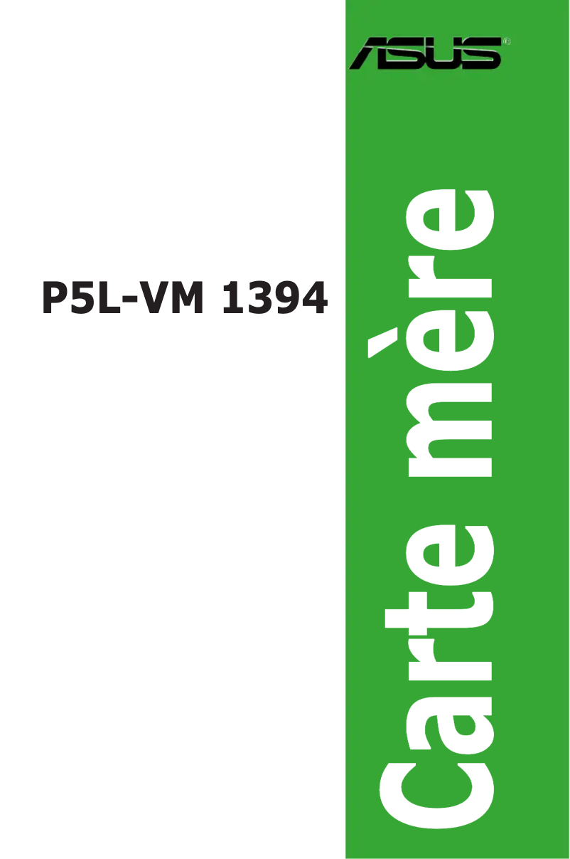 Image de la première page du manuel de l'appareil P5L-VM 1394