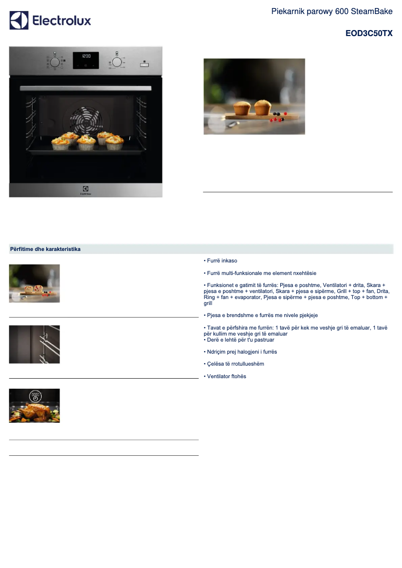 Página 1 del manual Ficha técnica Electrolux EOD3C50TX