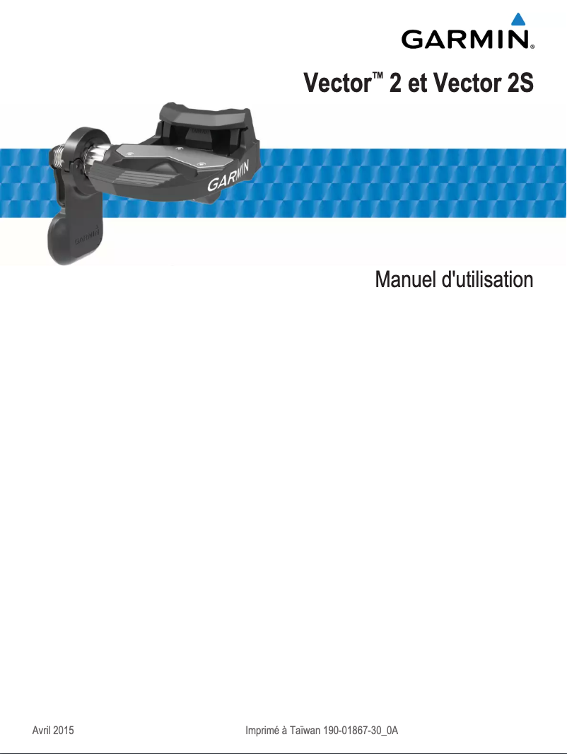 Page 1 de la notice Manuel utilisateur Garmin Vector 2S