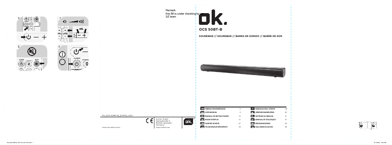 Page 1 de la notice Manuel utilisateur OK OCS 50BT-B