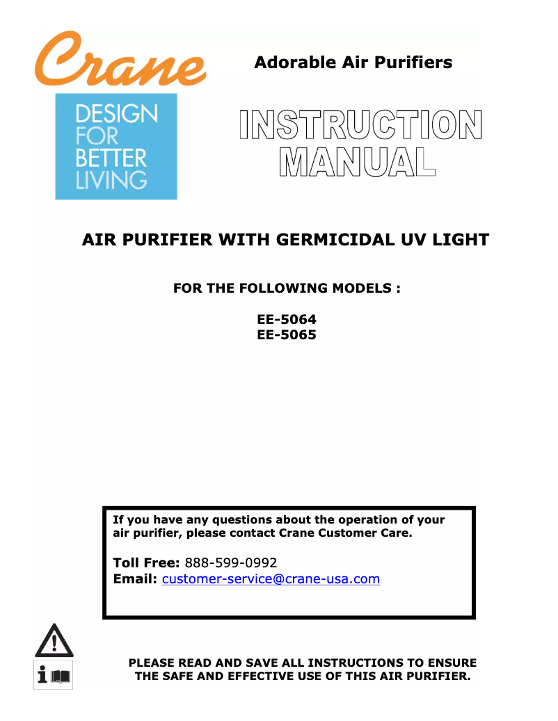 Page 1 de la notice Manuel utilisateur Crane EE-5064