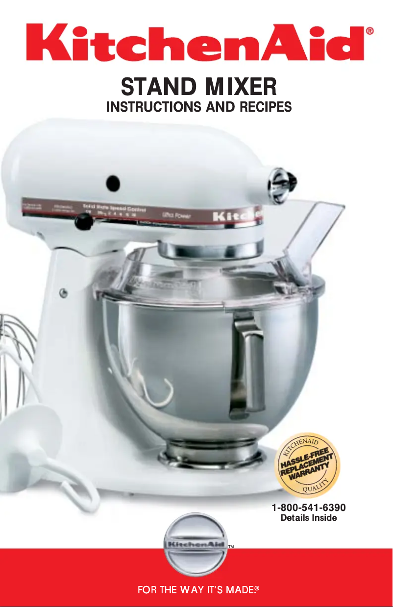 Page 1 de la notice Manuel d'utilisation et d'entretien KitchenAid Artisan 5KSM150PS