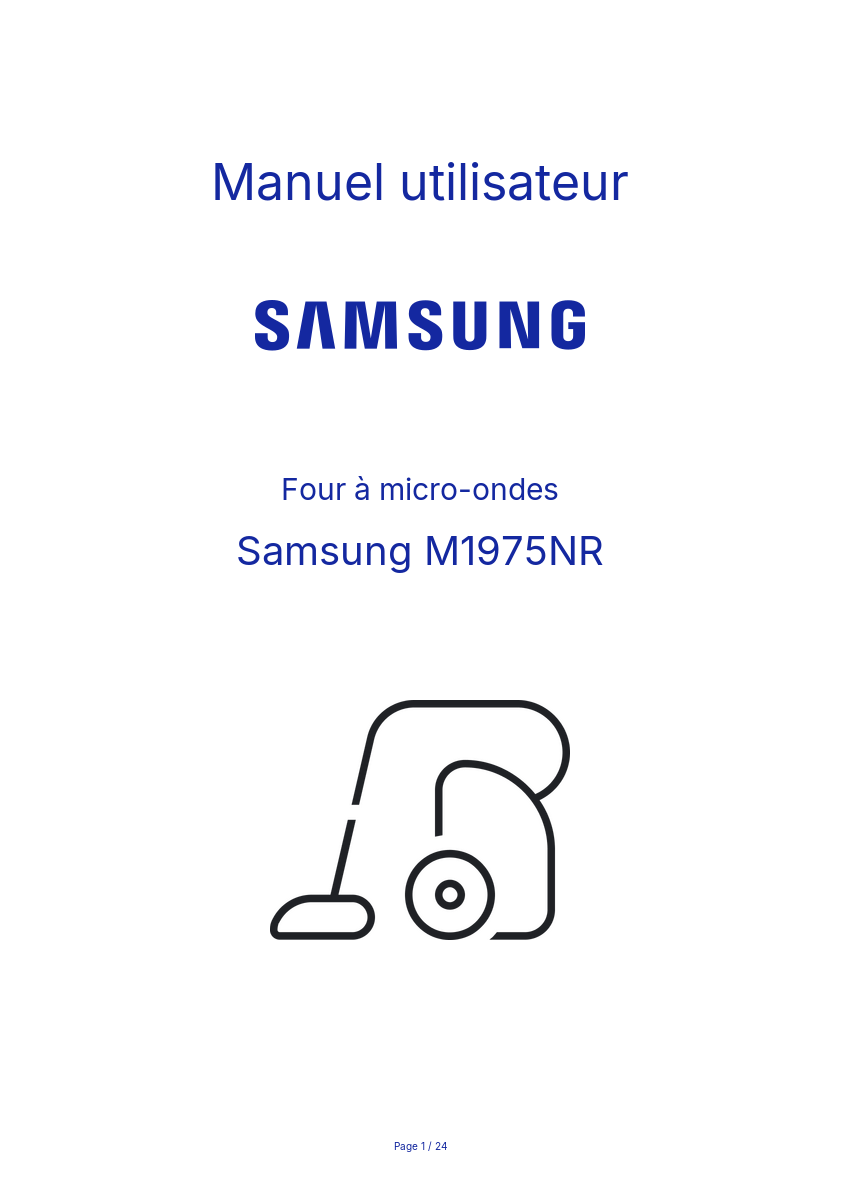 Page n°1 - Manuel utilisateur Samsung M1975NR