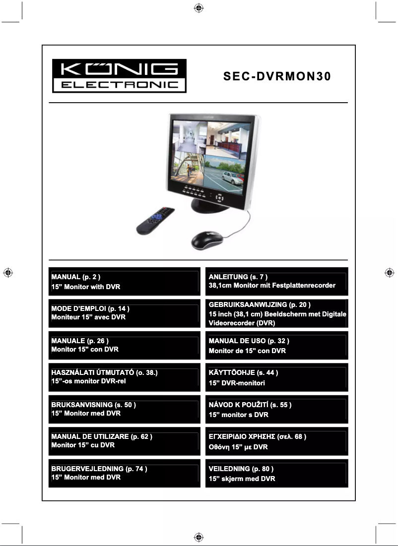 Image de la première page du manuel de l'appareil SEC-DVRMON30