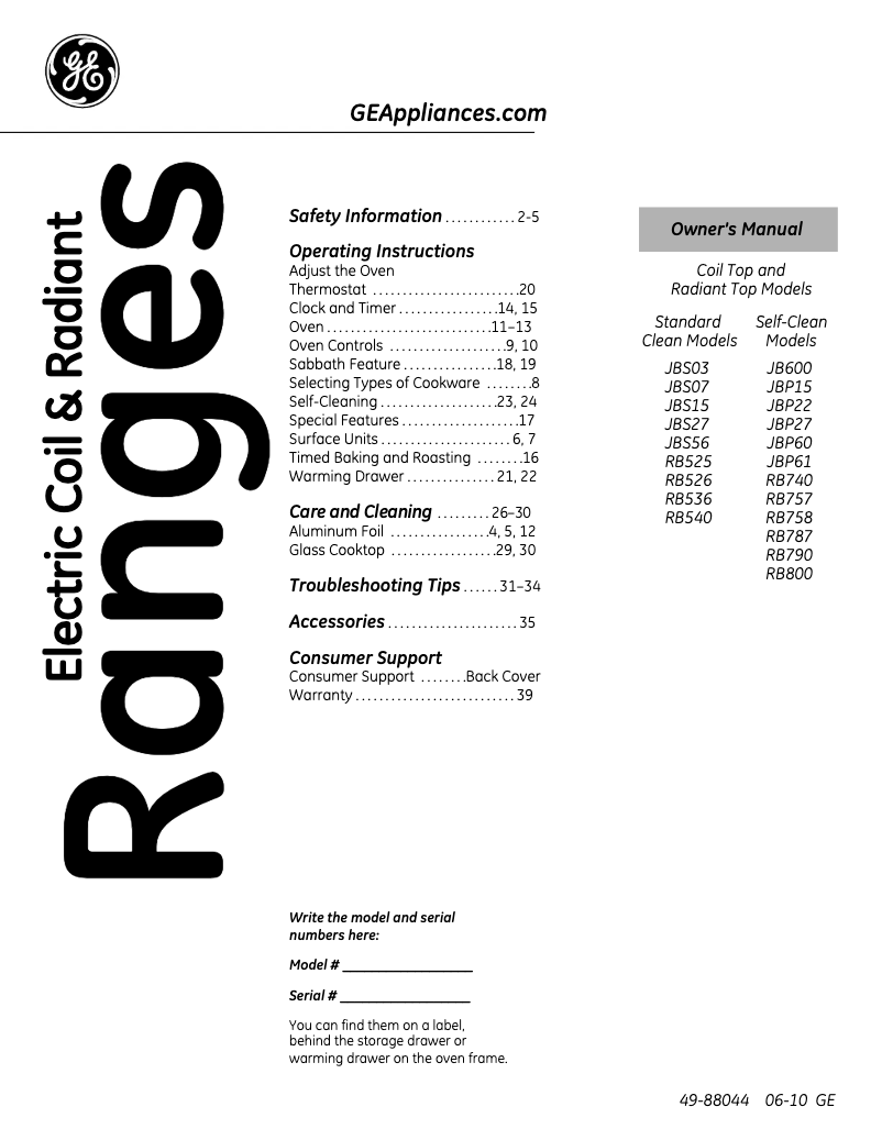 Page n°1 - Manuel d'utilisation et d'entretien Hotpoint RB757WCWW