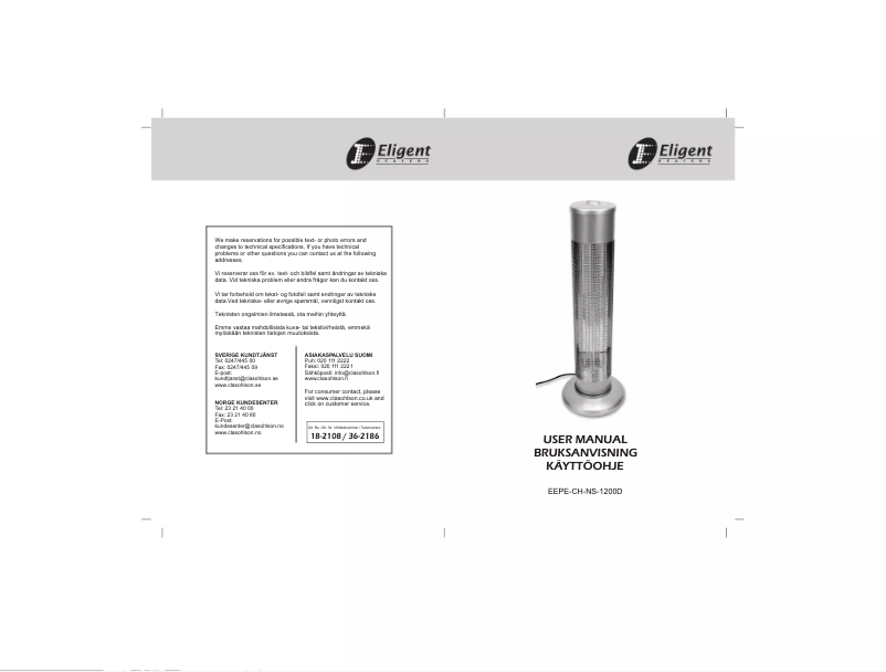 Página 1 del manual Manual de usuario Eligent EEPE-CH-NS-1200D