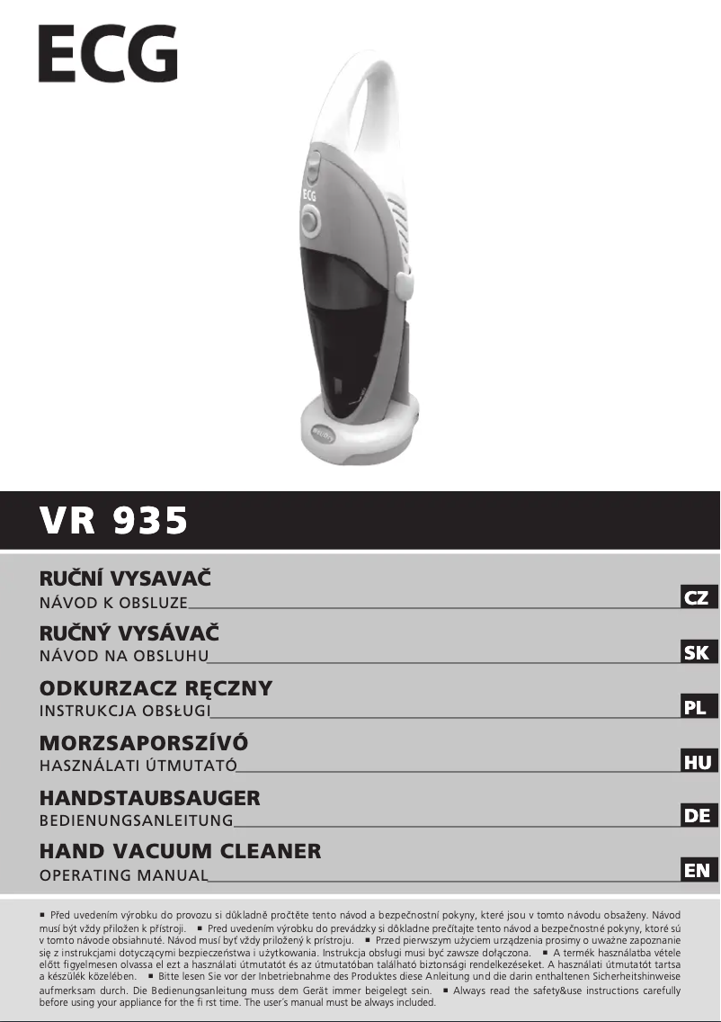 Página 1 del manual Manual de usuario ECG VR 935