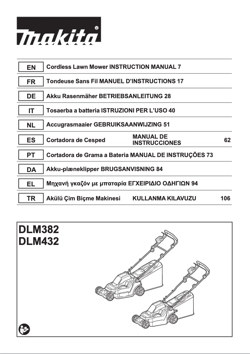 Page 1 de la notice Manuel utilisateur Makita DLM382Z