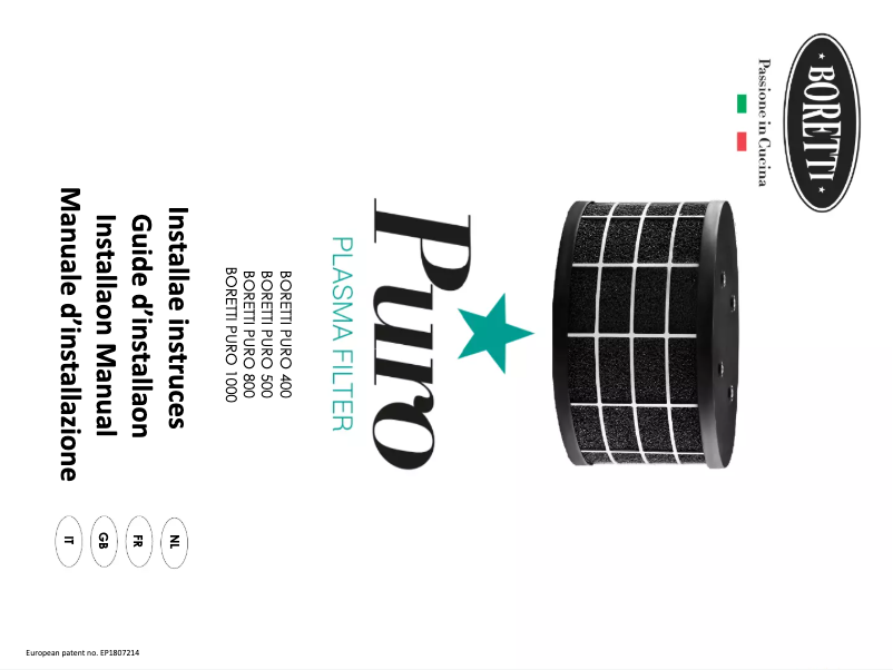 Page n°1 - Manuel utilisateur Boretti Puro 1000