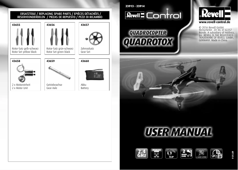 Page n°1 - Manuel utilisateur Revell Quadrotox