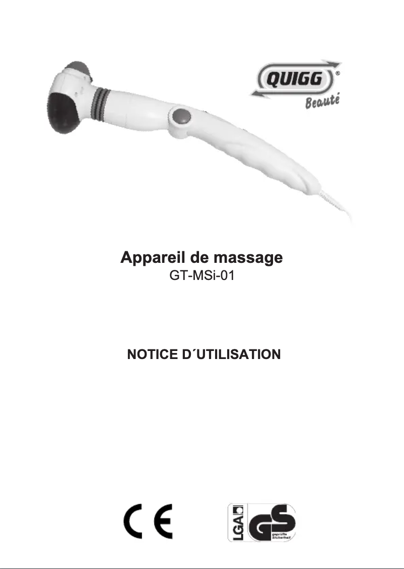 Page 1 de la notice Manuel utilisateur Quigg GT-MSi-01