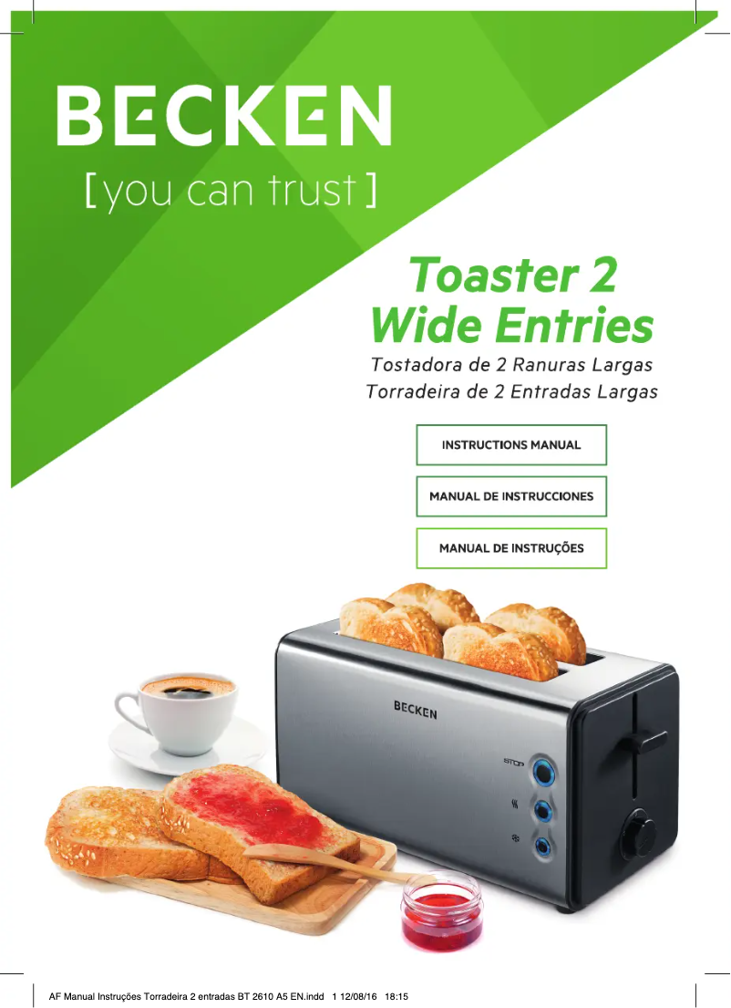 Page n°1 - Manuel utilisateur Becken BT 2610 2E XL