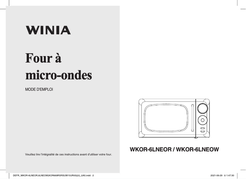 Image de la première page du manuel de l'appareil WKOR-6LNEOR