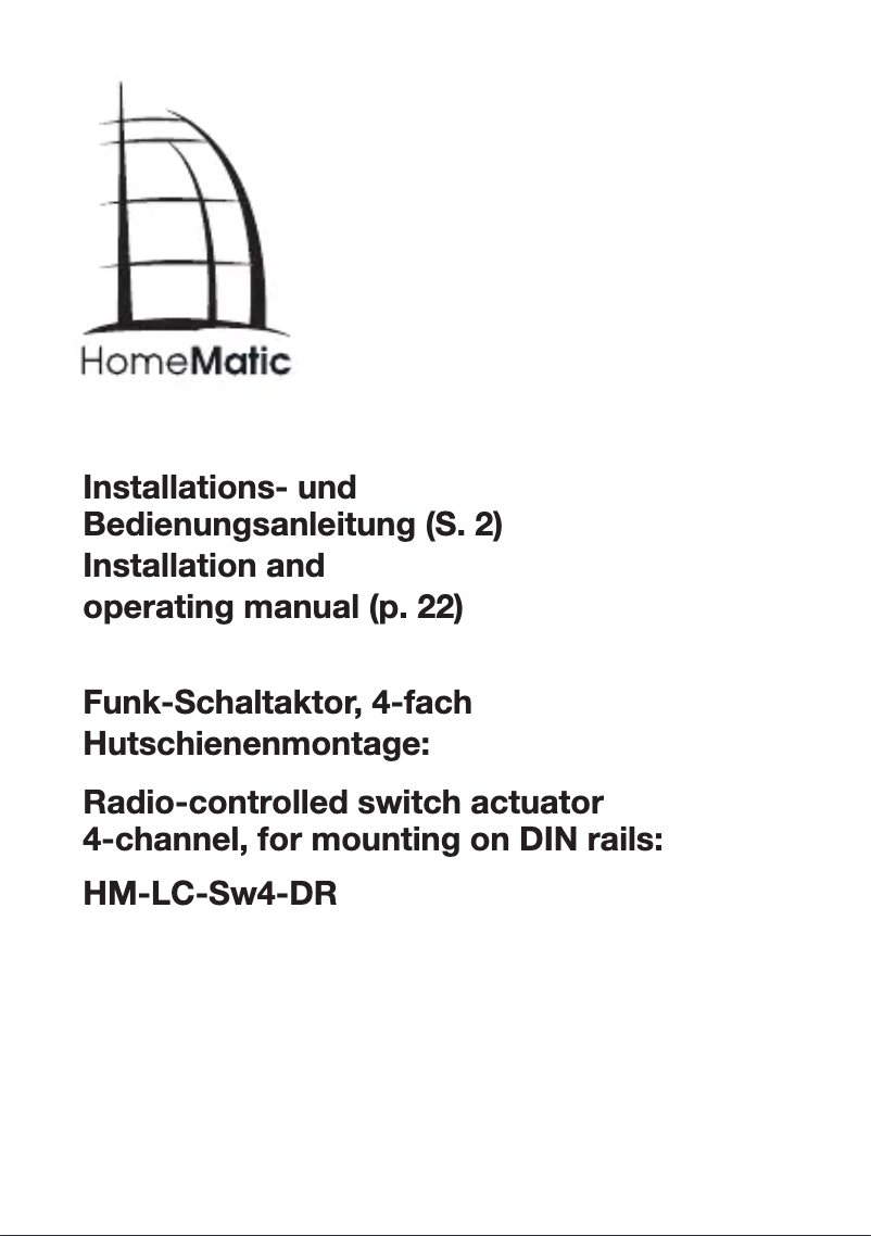Image de la première page du manuel de l'appareil HM-LC-Sw4-DR