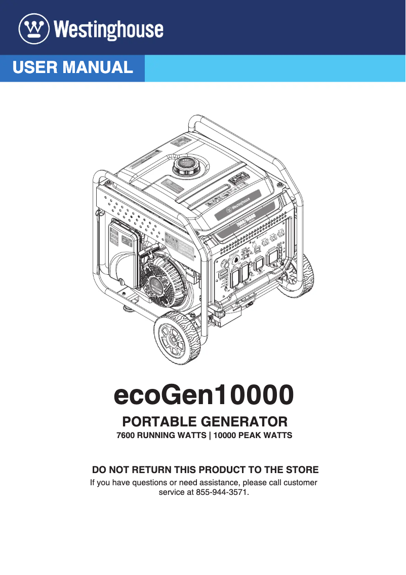Page n°1 - Manuel utilisateur Westinghouse ecoGen10000
