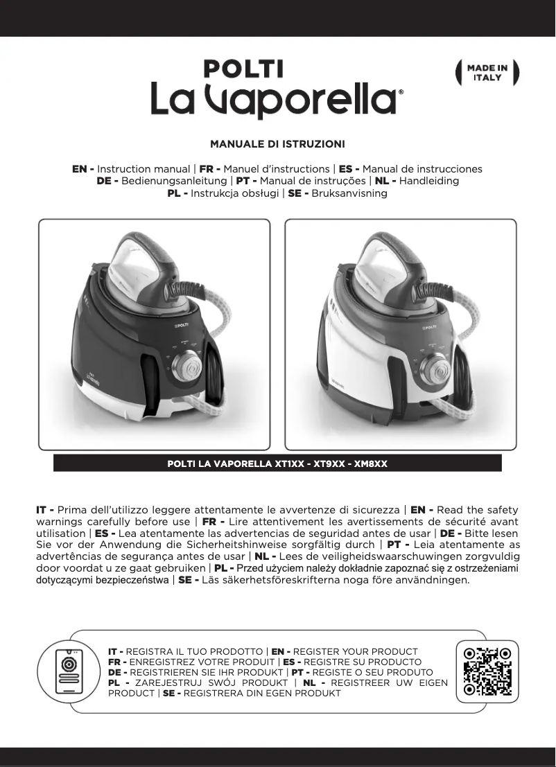 Page n°1 - Manuel utilisateur Polti La Vaporella XM80C