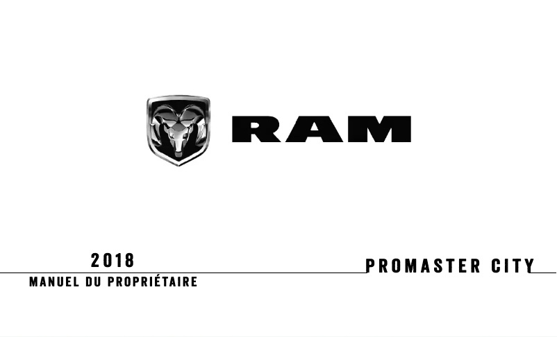 Page 1 de la notice Manuel utilisateur RAM Promaster City (2018)