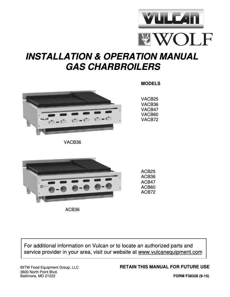 Page n°1 - Manuel utilisateur Vulcan VACB25