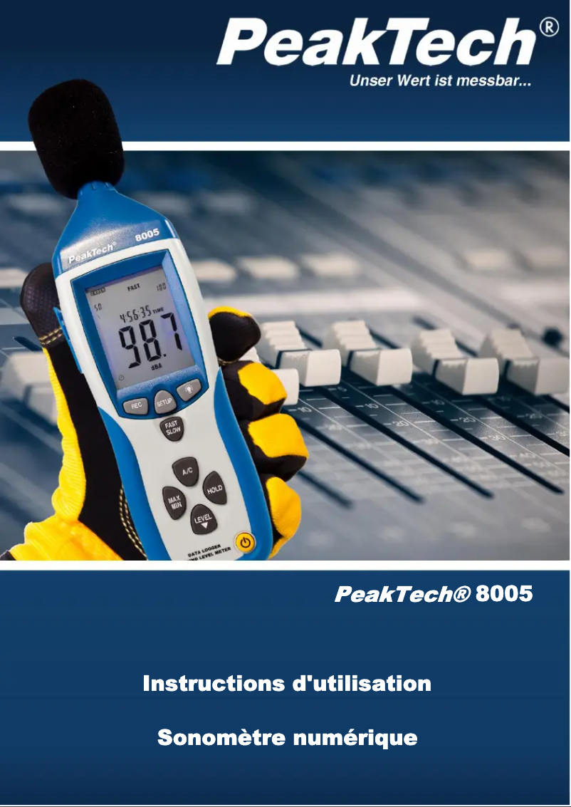 Page n°1 - Manuel utilisateur PeakTech 8005