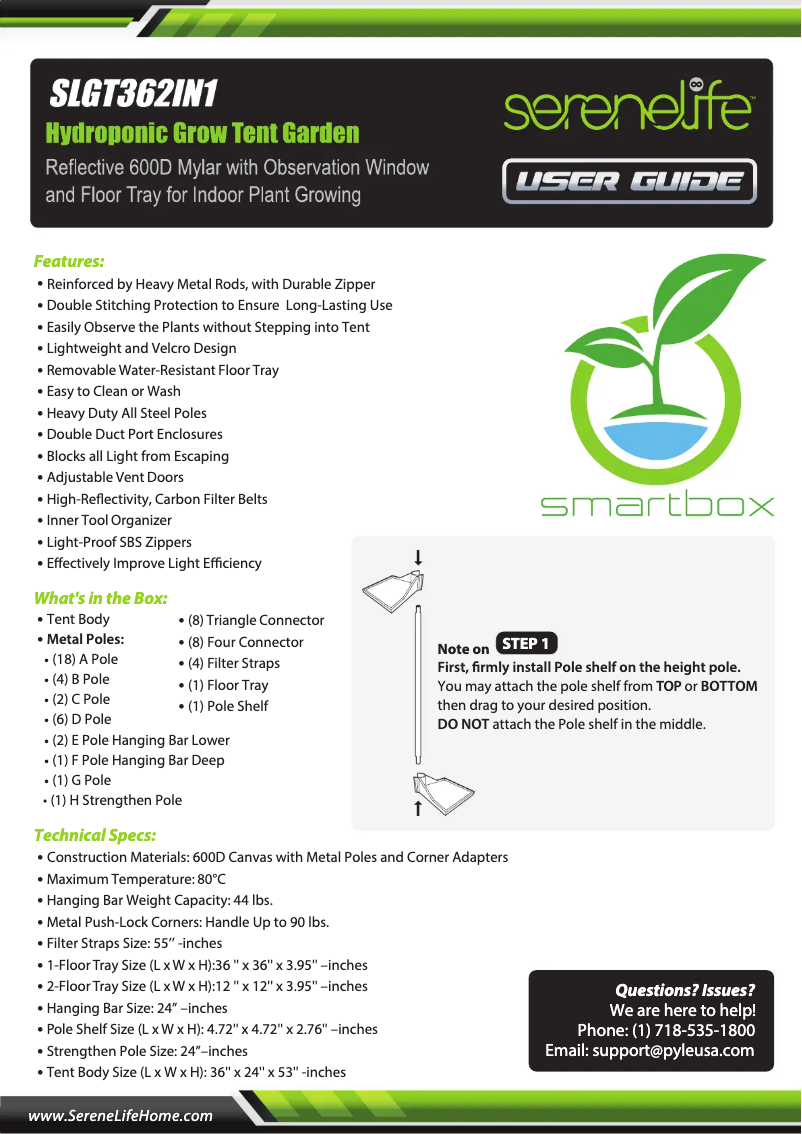 Page 1 de la notice Manuel utilisateur SereneLife SLGT362IN1