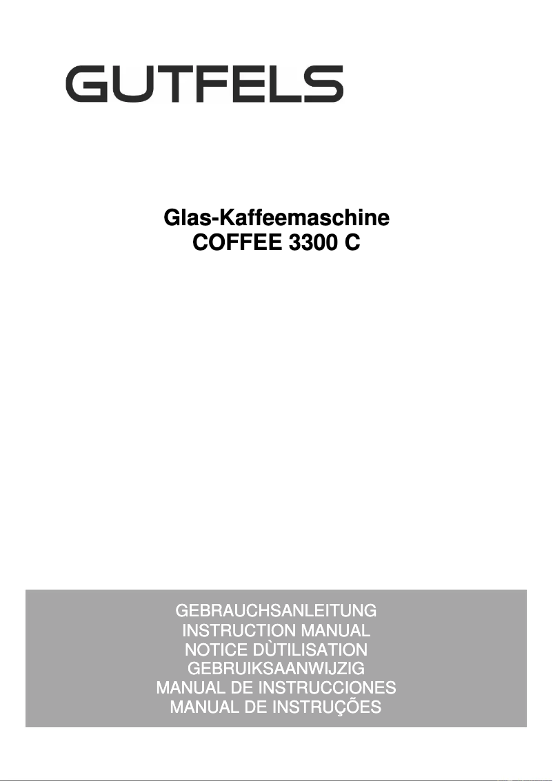 Page 1 de la notice Manuel utilisateur GUTFELS COFFEE 3300 C