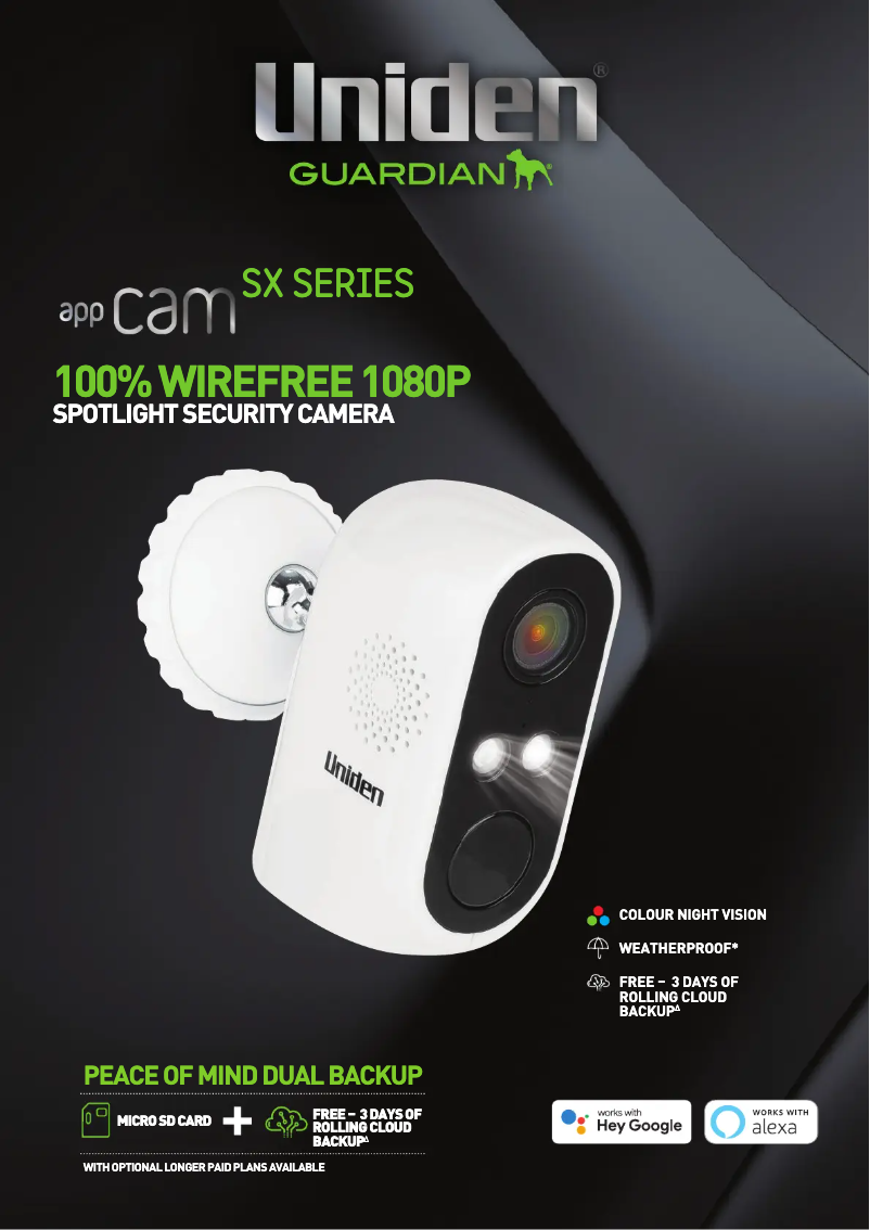 Image de la première page du manuel de l'appareil App Cam SX