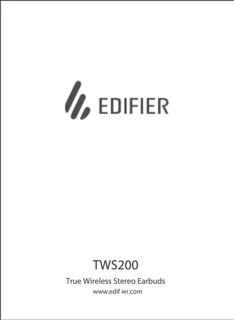Page n°1 - Manuel utilisateur Edifier TWS200