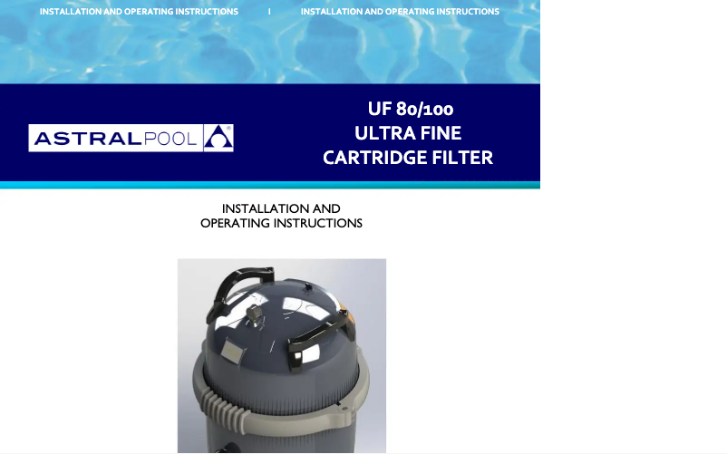 Image de la première page du manuel de l'appareil UF 80