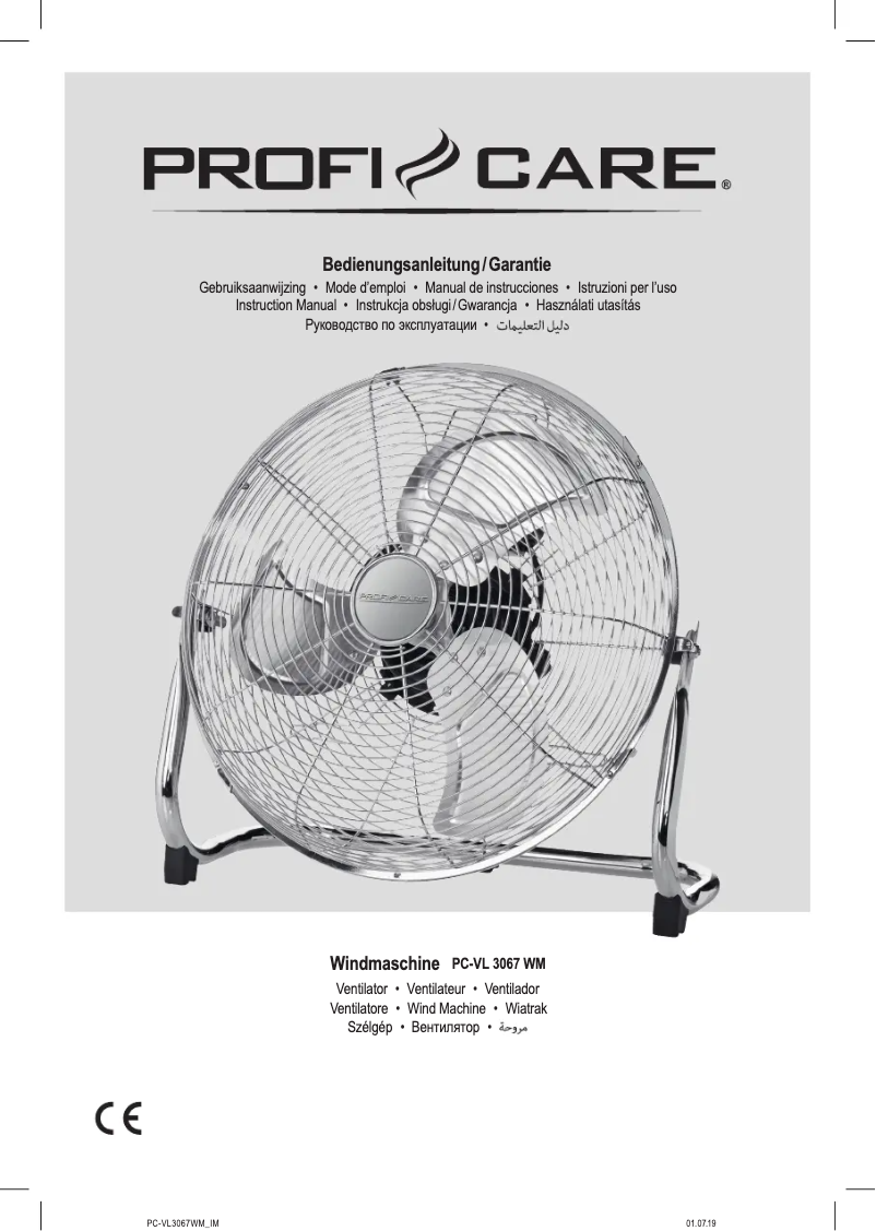 Page n°1 - Manuel utilisateur ProfiCare PC-VL 3067