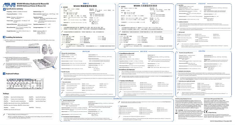 Image de la première page du manuel de l'appareil W5000