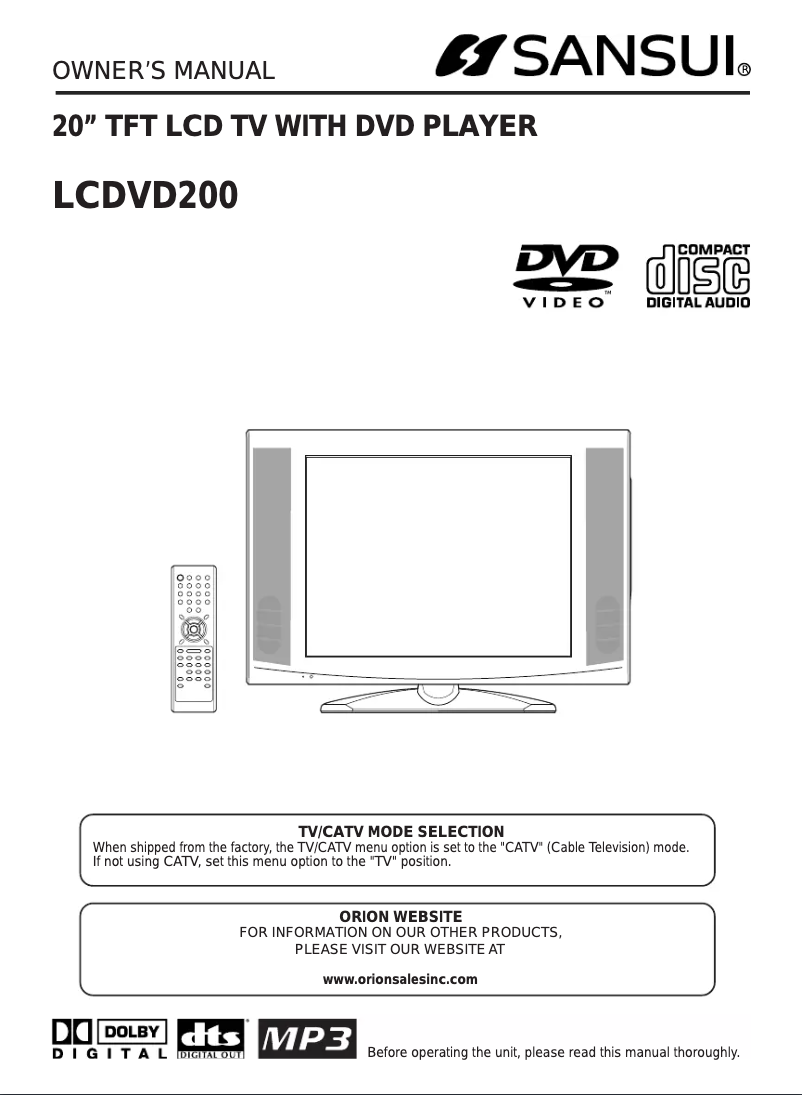 Image de la première page du manuel de l'appareil LCDVD200